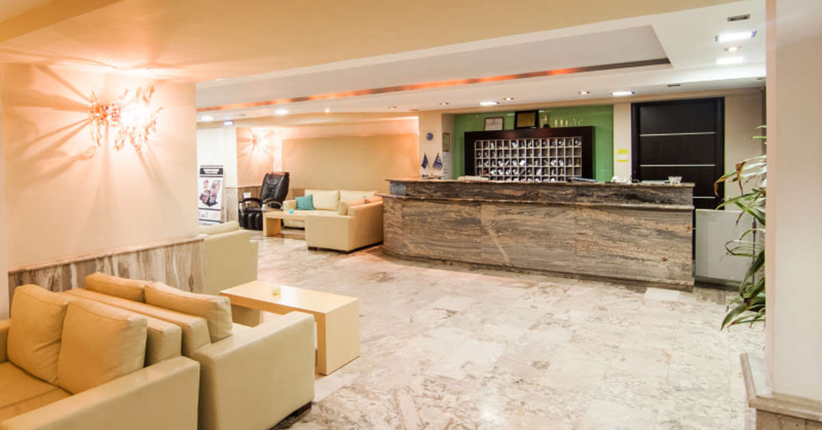 Een foto van het interieur van Esperia Hotel