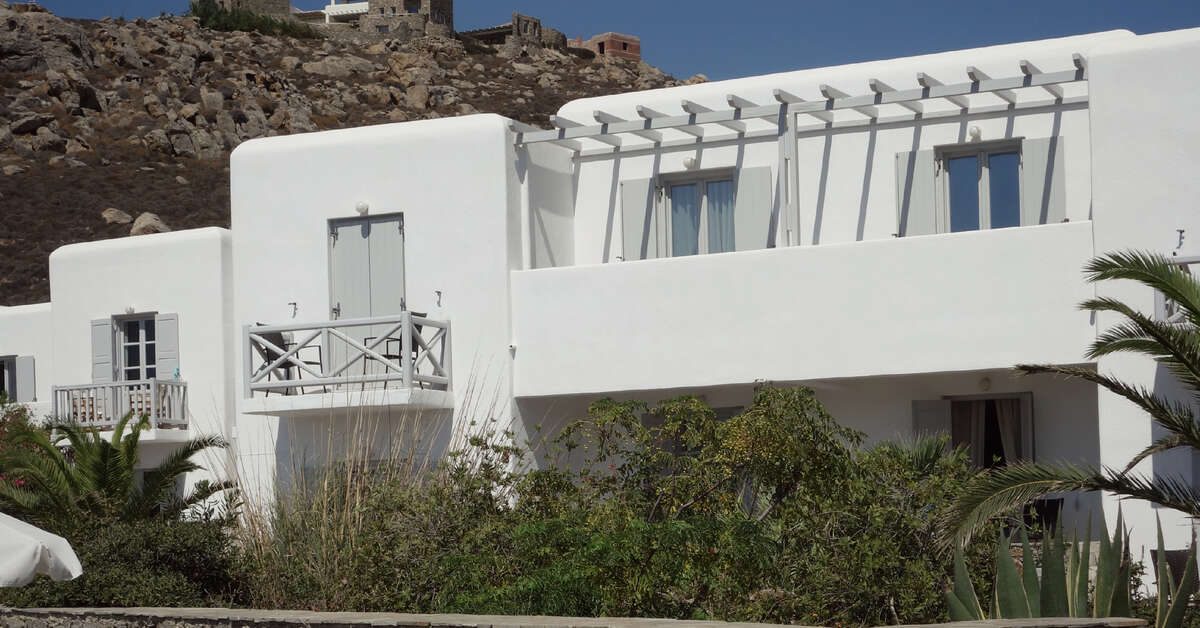 Een foto van de buitenkant van Sunrise Hotel Mykonos