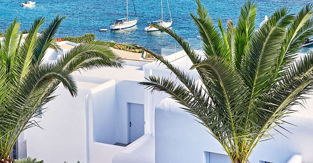 Een foto van de buitenkant van Katikies Mykonos