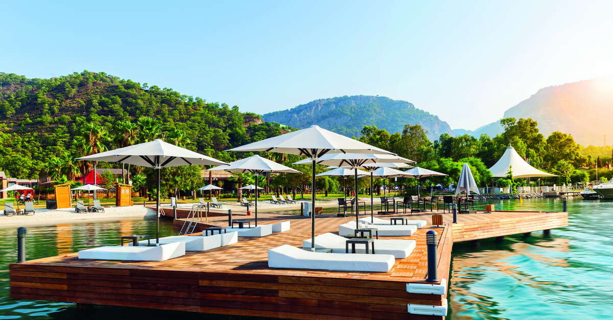 Een foto van het strand bij Rixos Premium Gocek
