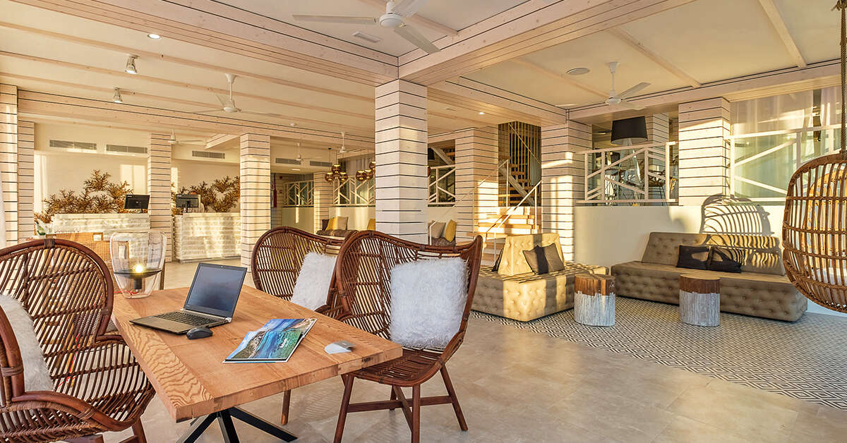 Een foto van het interieur van Barcelo Portinatx