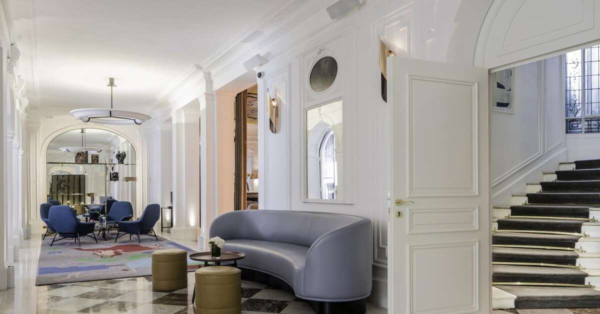 Een foto van het interieur van Hotel Vernet