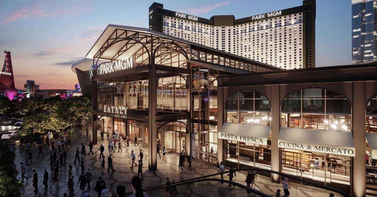 Een foto van de buitenkant van Park MGM Las Vegas