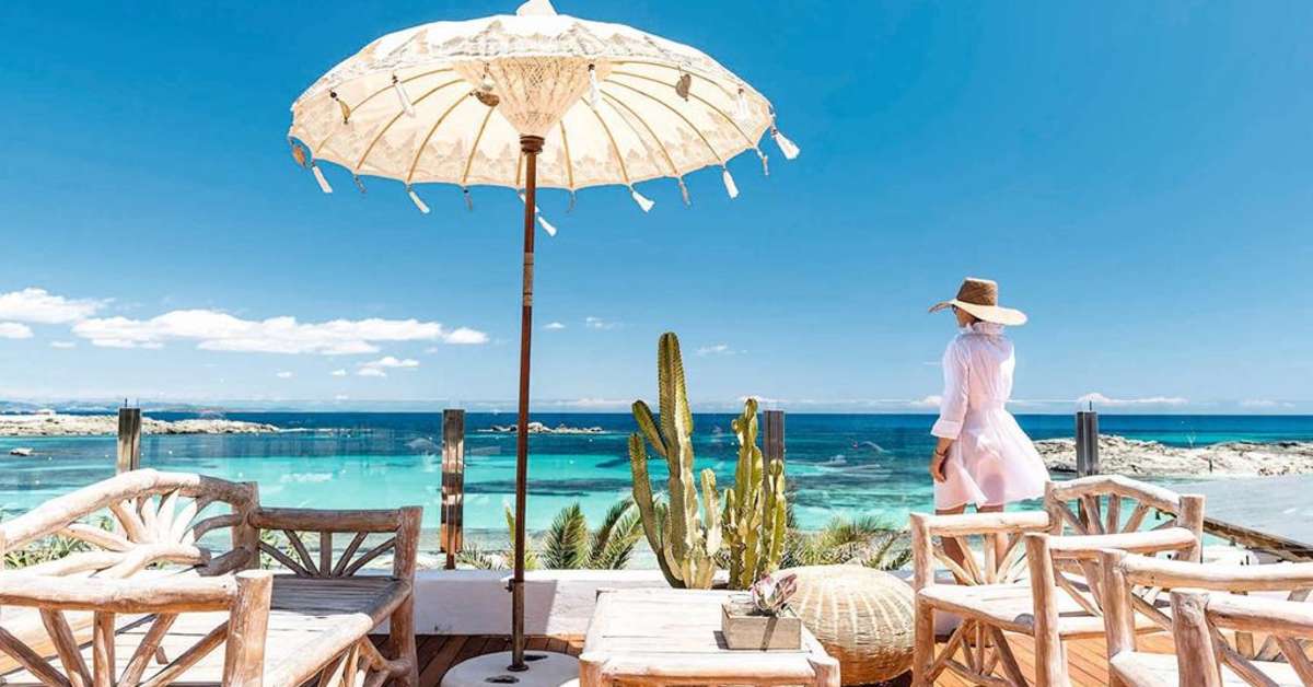 Ein Foto von der Terrasse im Hotel Tahiti