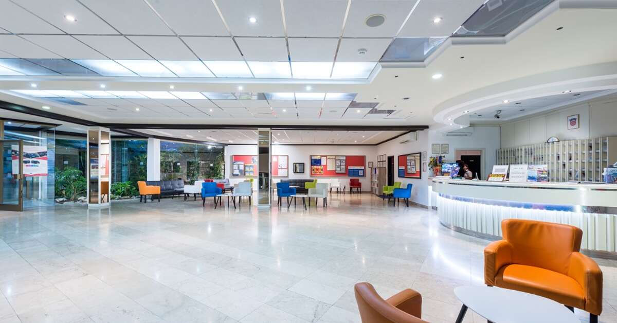 Een foto van het interieur van Hotel Vis