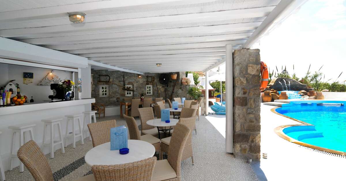 Ein Foto von den Einrichtungen im Hotel Kamari Beach