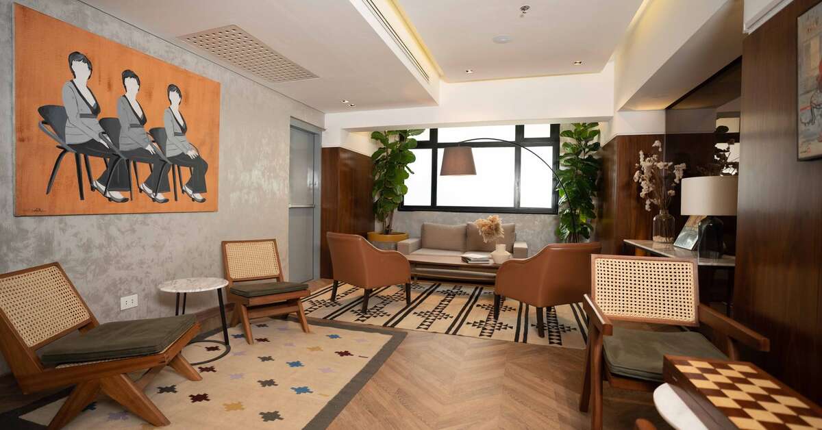 Een foto van het interieur van New President Hotel Zamalek