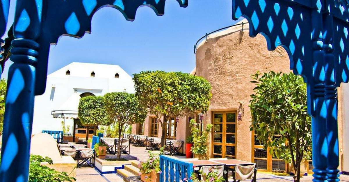 Een foto van het terras bij Caribbean Village Agador
