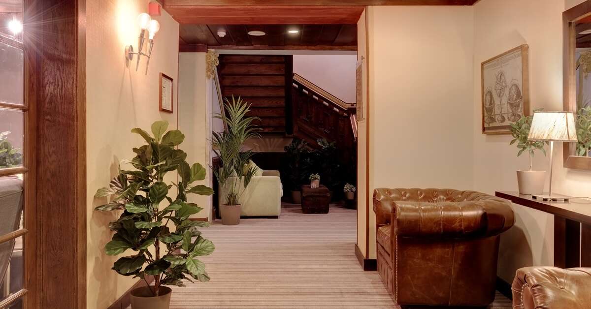 Een foto van het interieur van Hotel Inglaterra