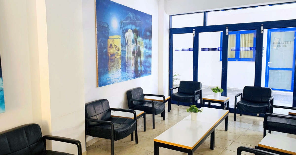 Een foto van het interieur van Kassavetis Center Hotel Studios & Appartementen