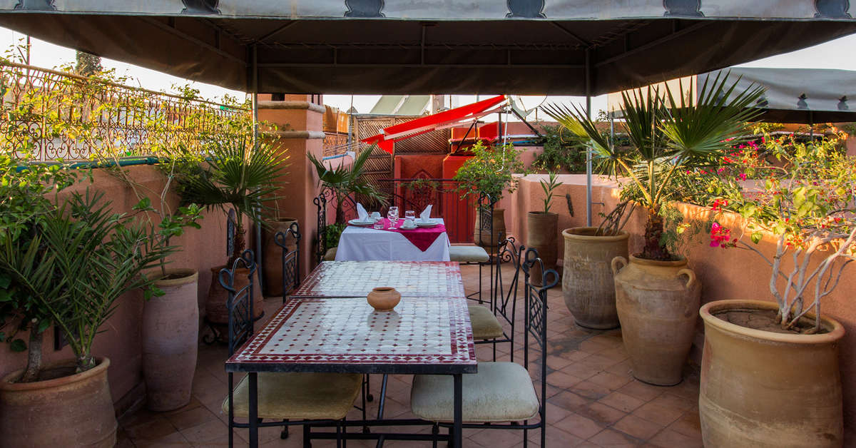 Een foto van het terras bij Riad Xo