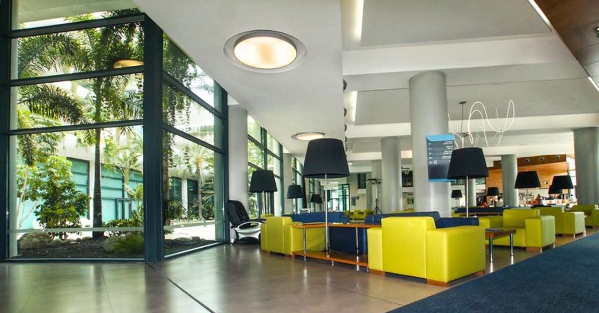 Een foto van het interieur van Hotel Deloix Aqua Center