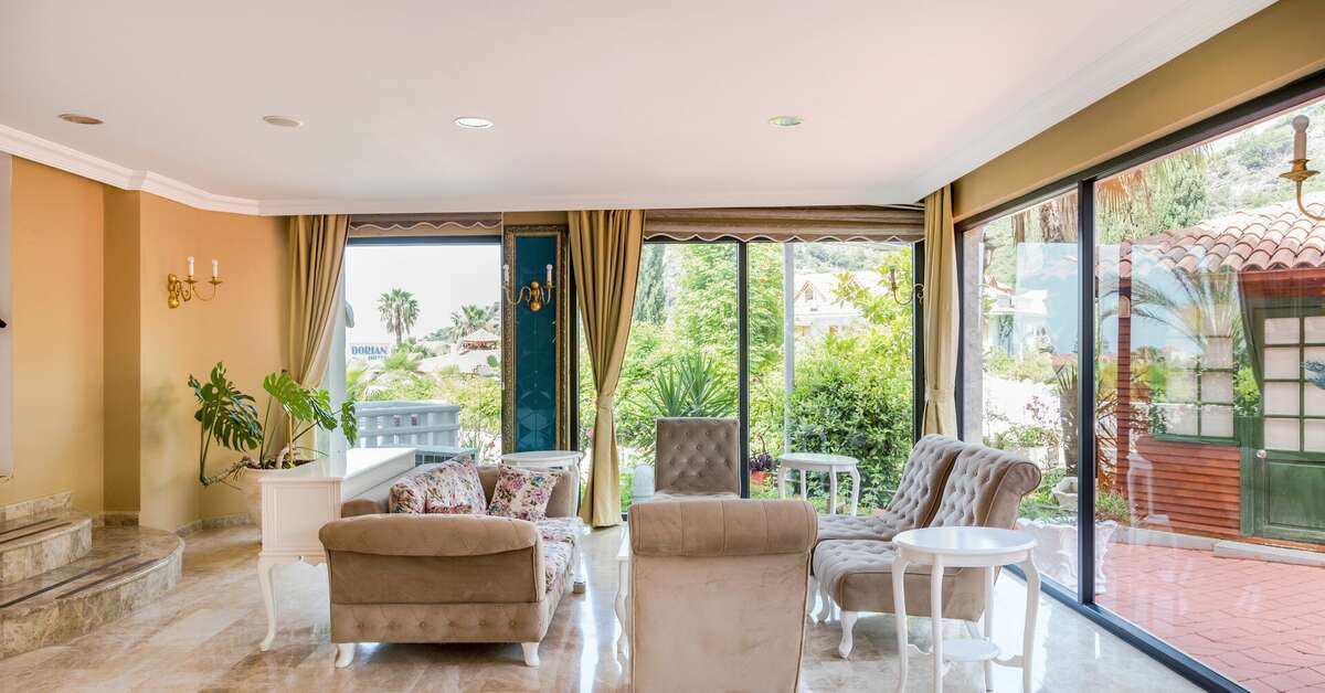 Een foto van het interieur van Hotel Turquoise