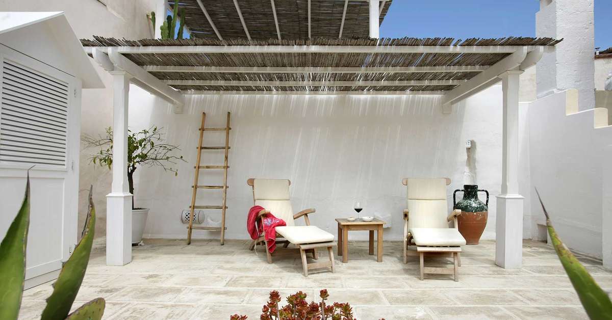 Een foto van het terras bij Relais Corte Palmieri