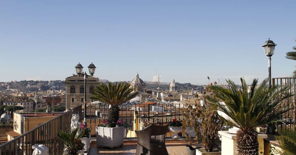 Ein Foto von der Terrasse im Hotel Pace Helvezia