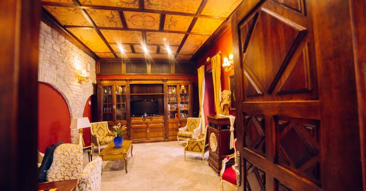 Een foto van het interieur van Hacienda Posada De Vallina