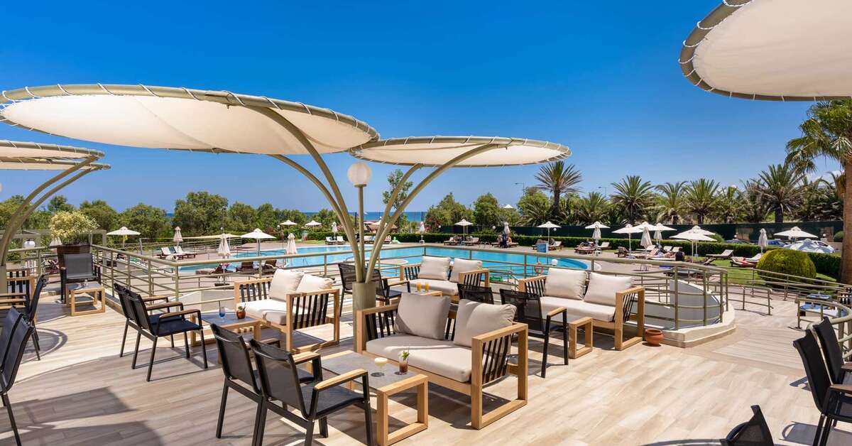 Een foto van het terras bij Georgioupolis Resort