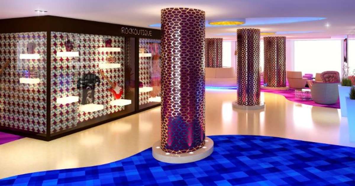 Een foto van het interieur van Indico Rock Hotel