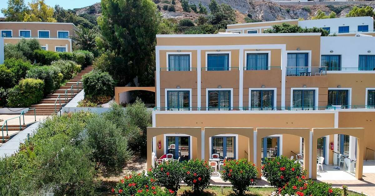 Ein Foto von der Außenansicht des Hermes Hotel