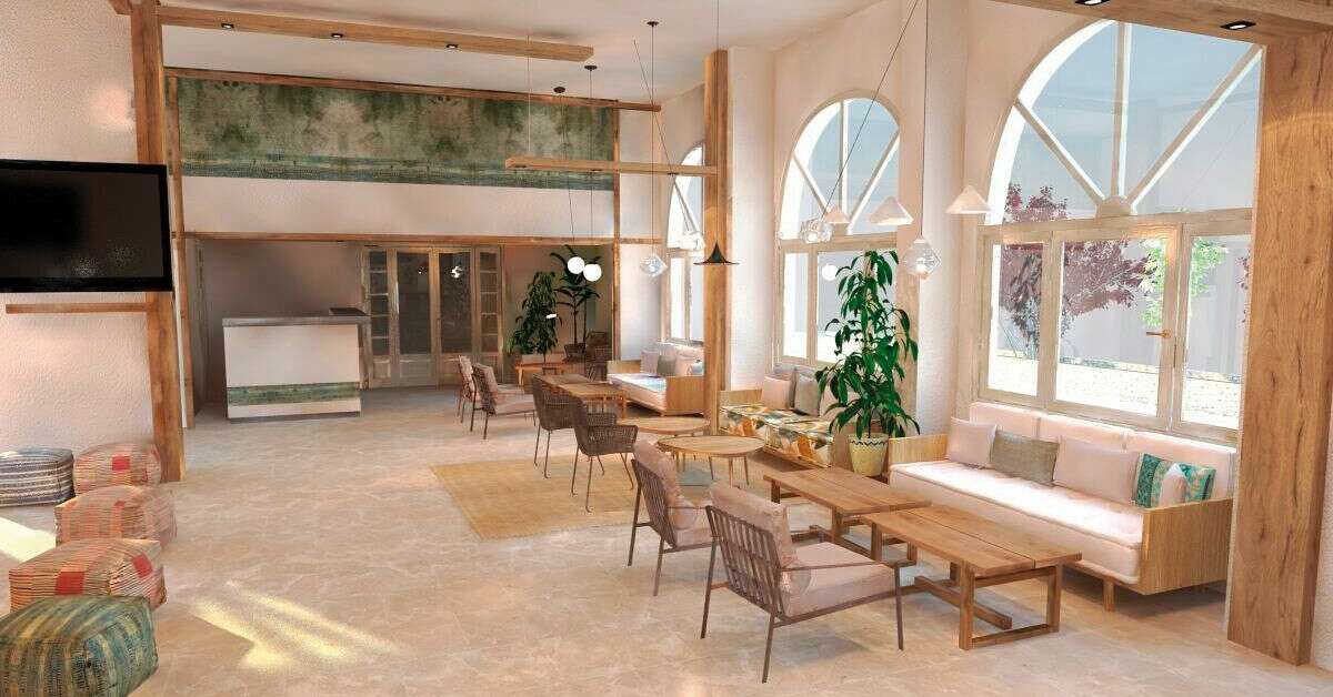 Een foto van het interieur van Hotel Alkionis
