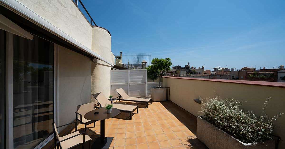 Ein Foto von der Terrasse im Catalonia Gracia
