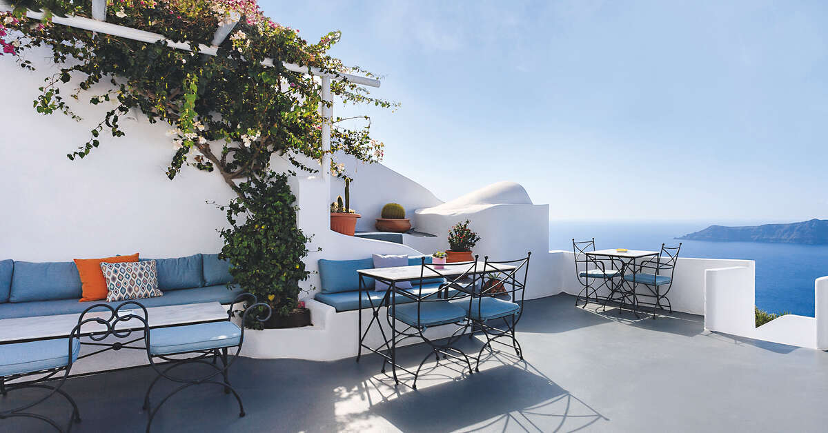 Een foto van het terras bij Remezzo Villas