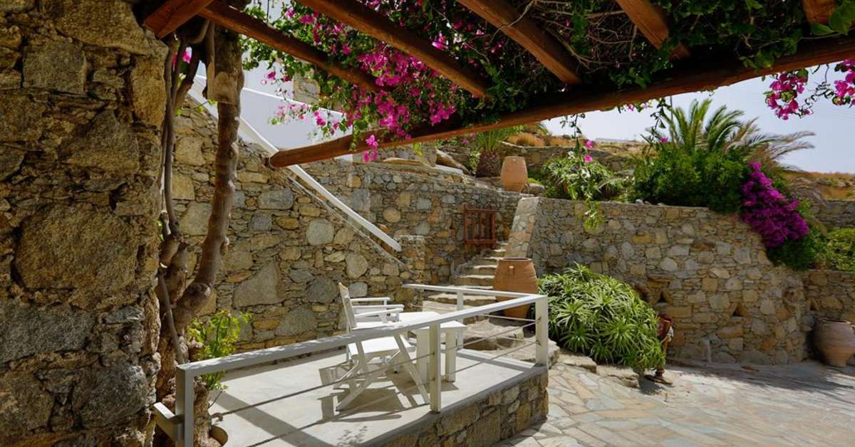 Een foto van het terras bij Mykonos View
