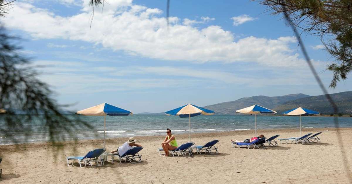 Ein Foto vom Strand beim Hotel Kalloni Bay