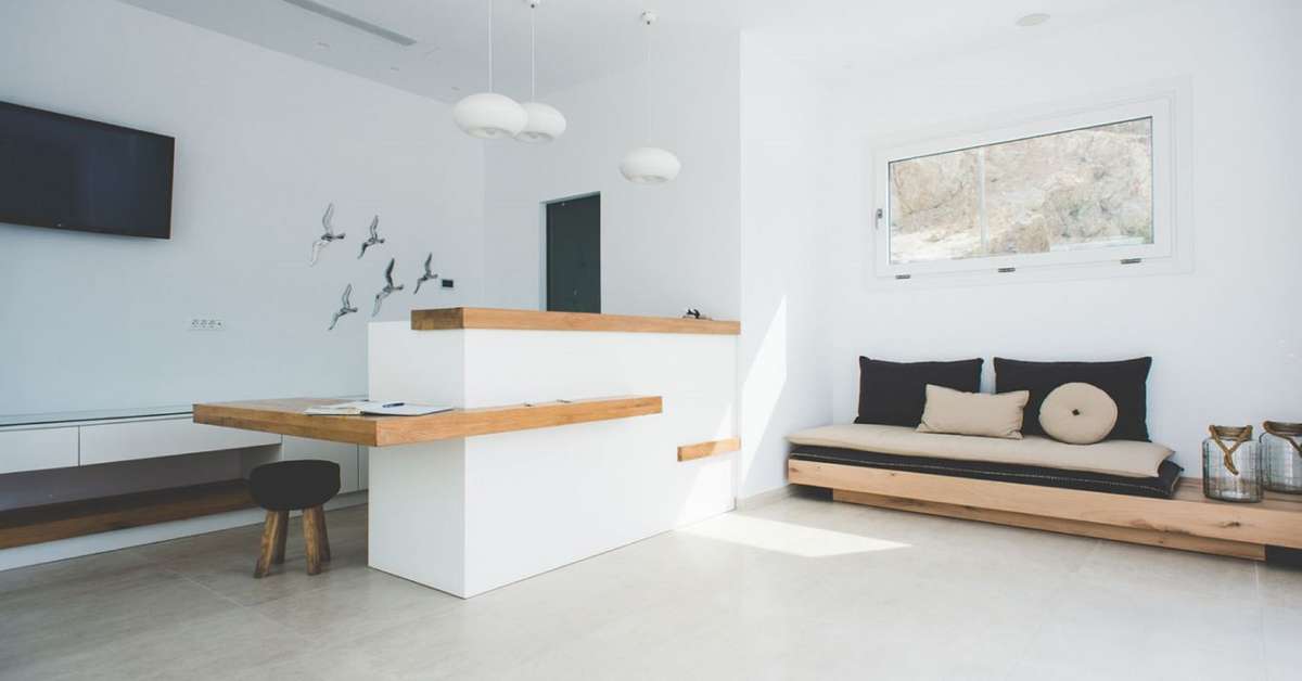 Een foto van het interieur van Super Paradise Suites