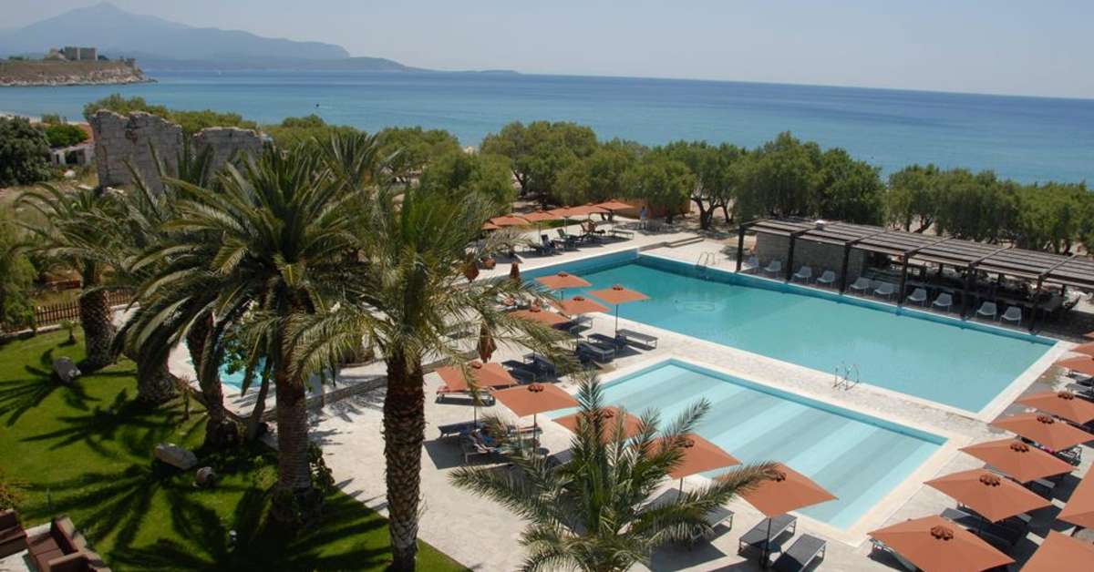 Een foto van een overzicht van Doryssa Seaside Resort