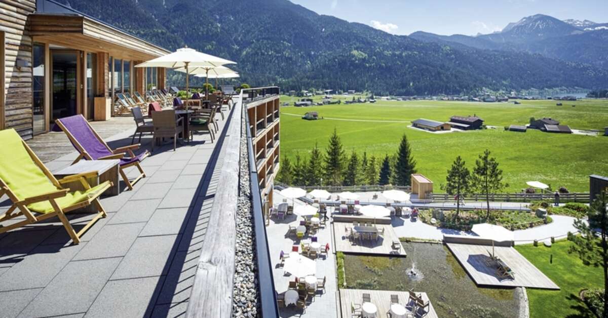 Ein Foto von der Terrasse im Hotel Das Kronthaler