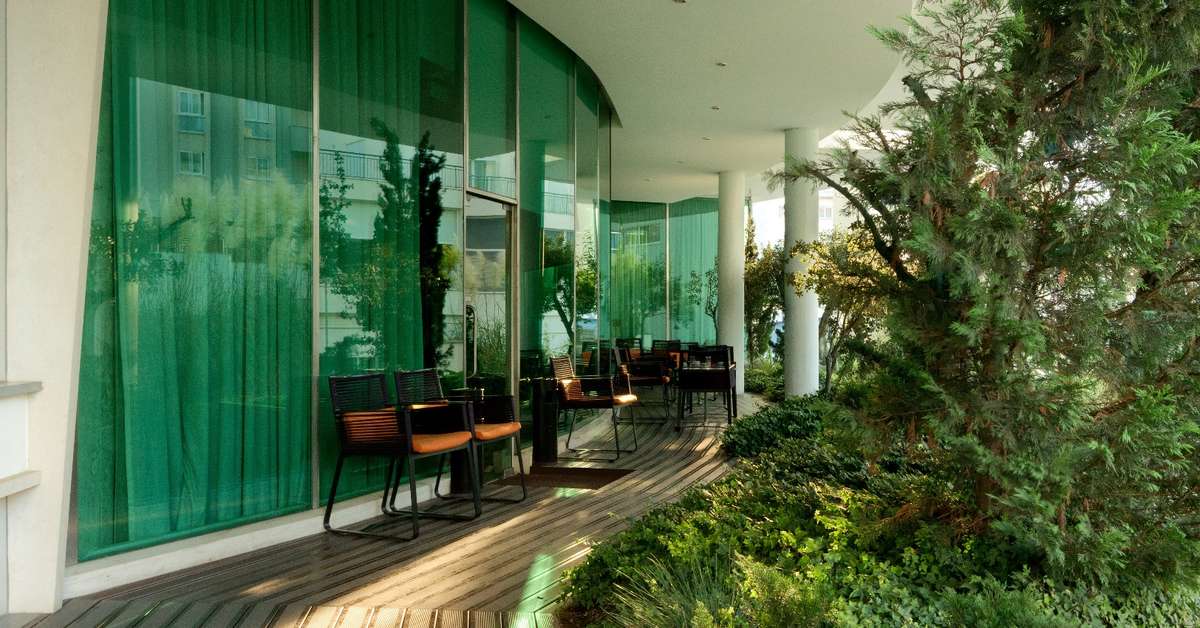 Een foto van het terras bij Hotel Santa Maria