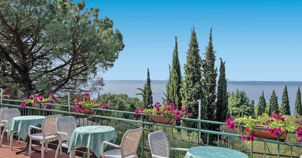 Ein Foto von der Terrasse im Hotel Marco Polo