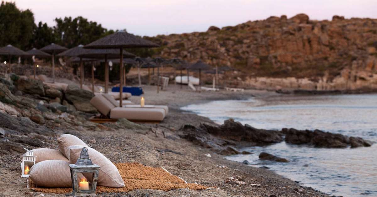 Een foto van het strand bij Casa Del Mar Mykonos Seaside Resort