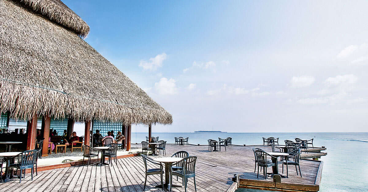 Een foto van het terras bij Adaaran Club Rannalhi