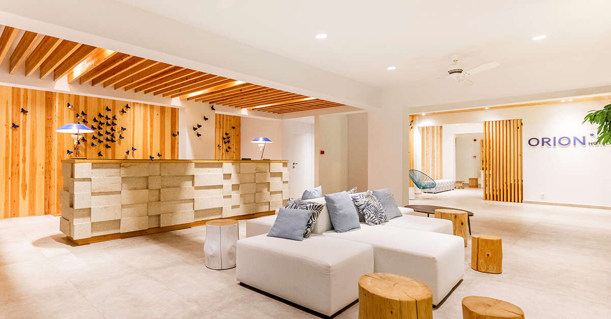 Een foto van het interieur van Orion Hotel Faliraki