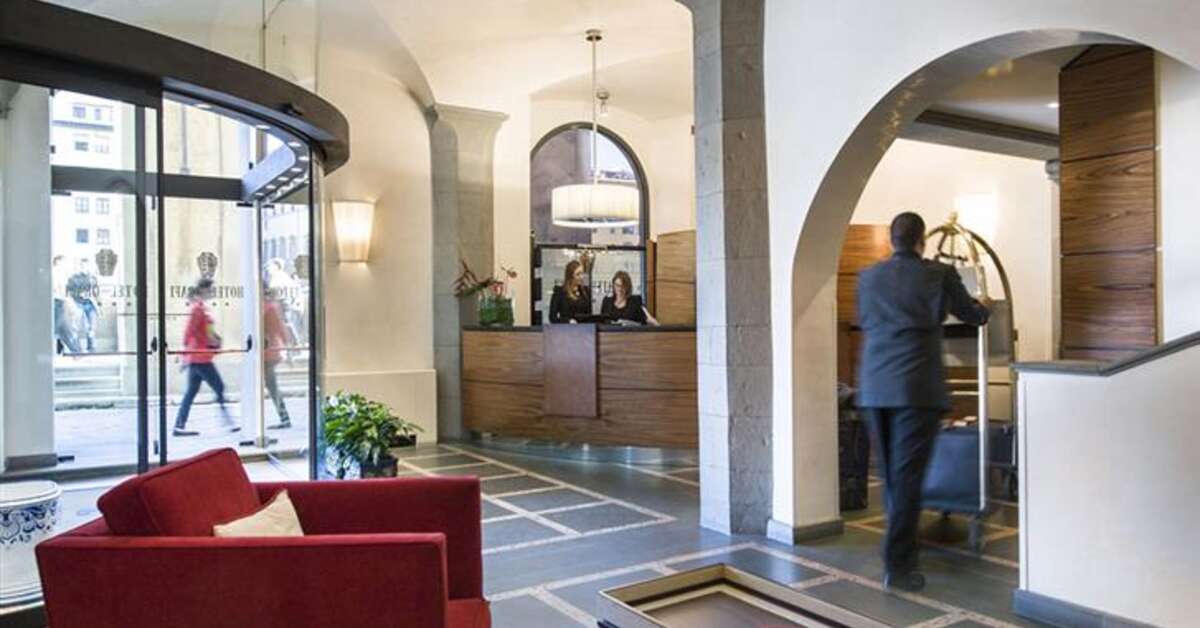 Een foto van het interieur van Hotel Degli Orafi