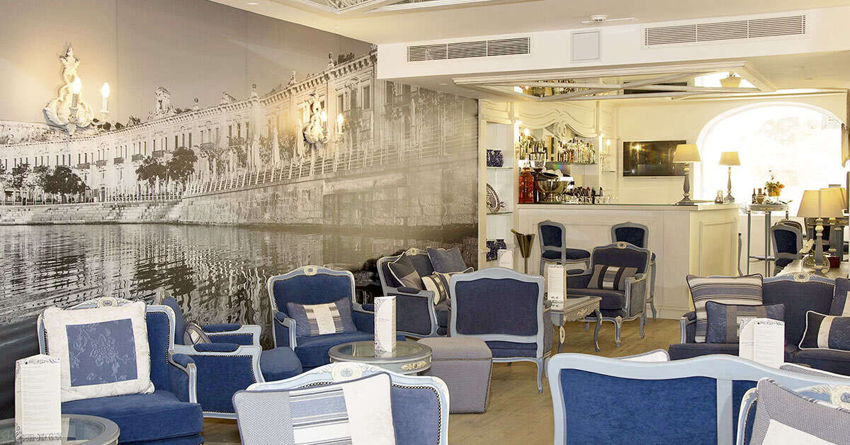 Een foto van het interieur van Hotel Osborne