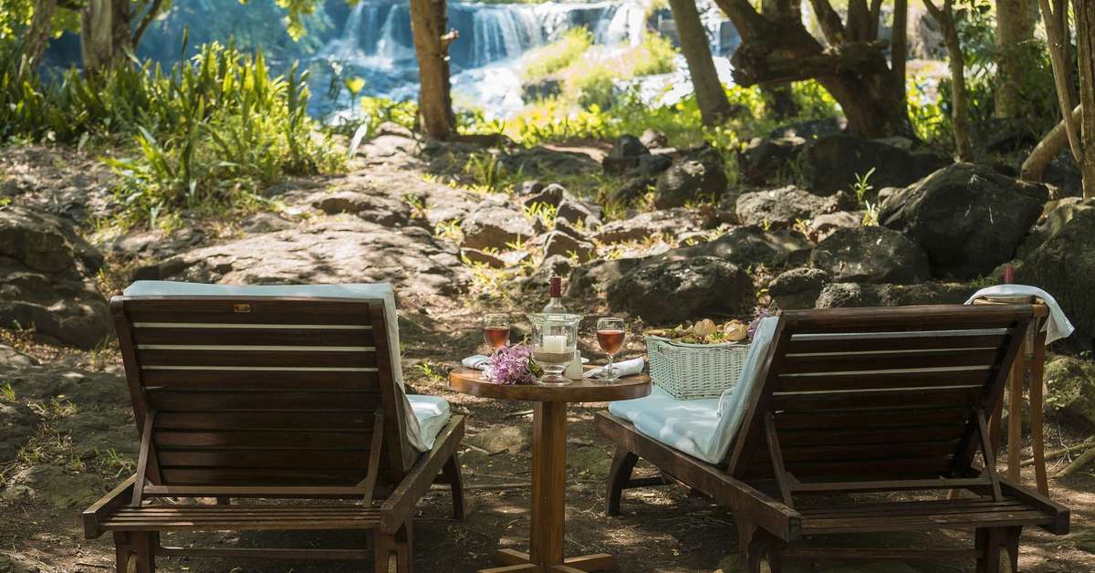 Een foto van het terras bij Maritim Resort & Spa Mauritius