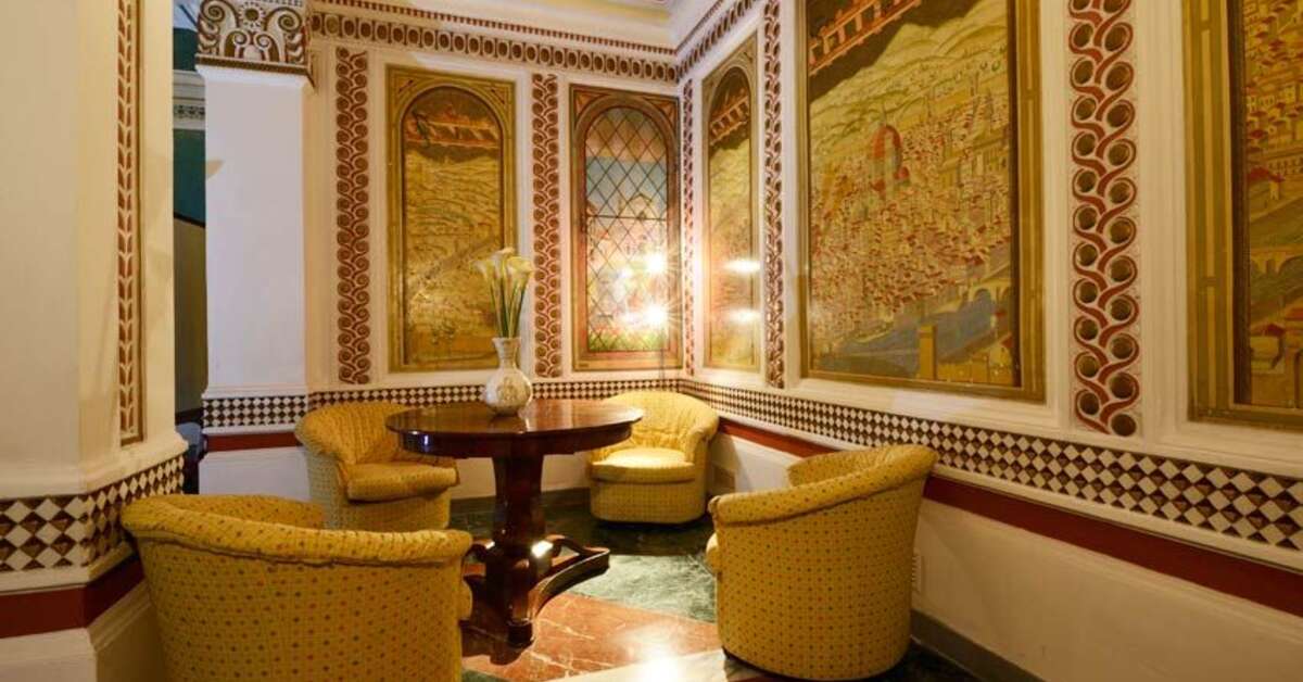 Een foto van het interieur van Hotel Roma Florence