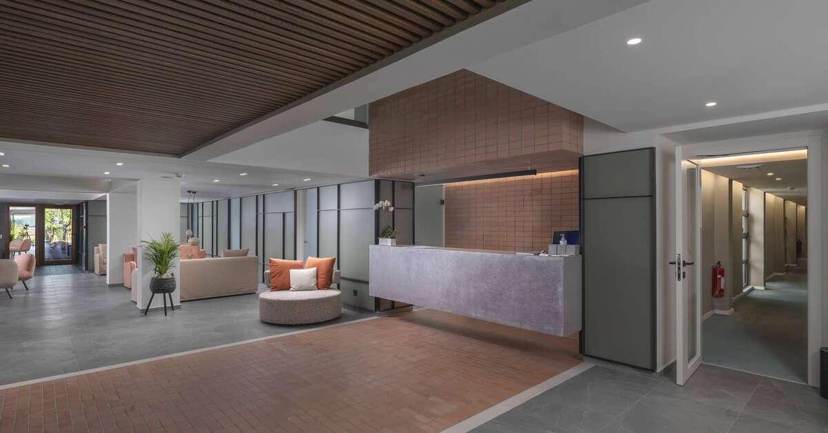 Een foto van het interieur van Hotel Alkyon