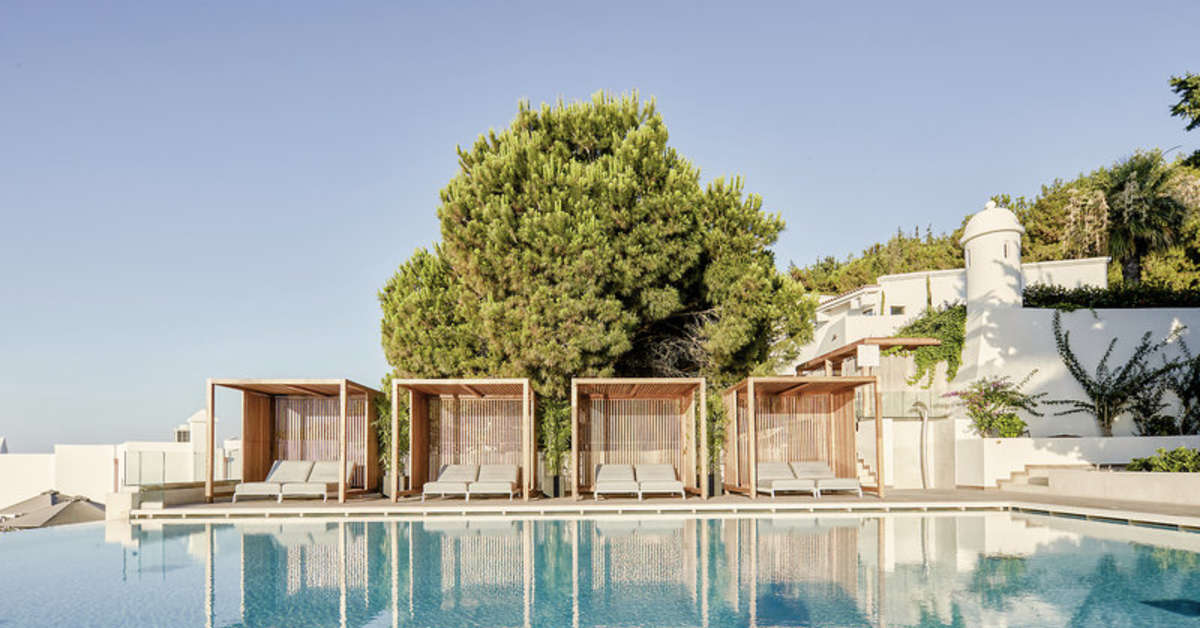 Ein Foto vom Pool im Esperos Village Blue & Spa