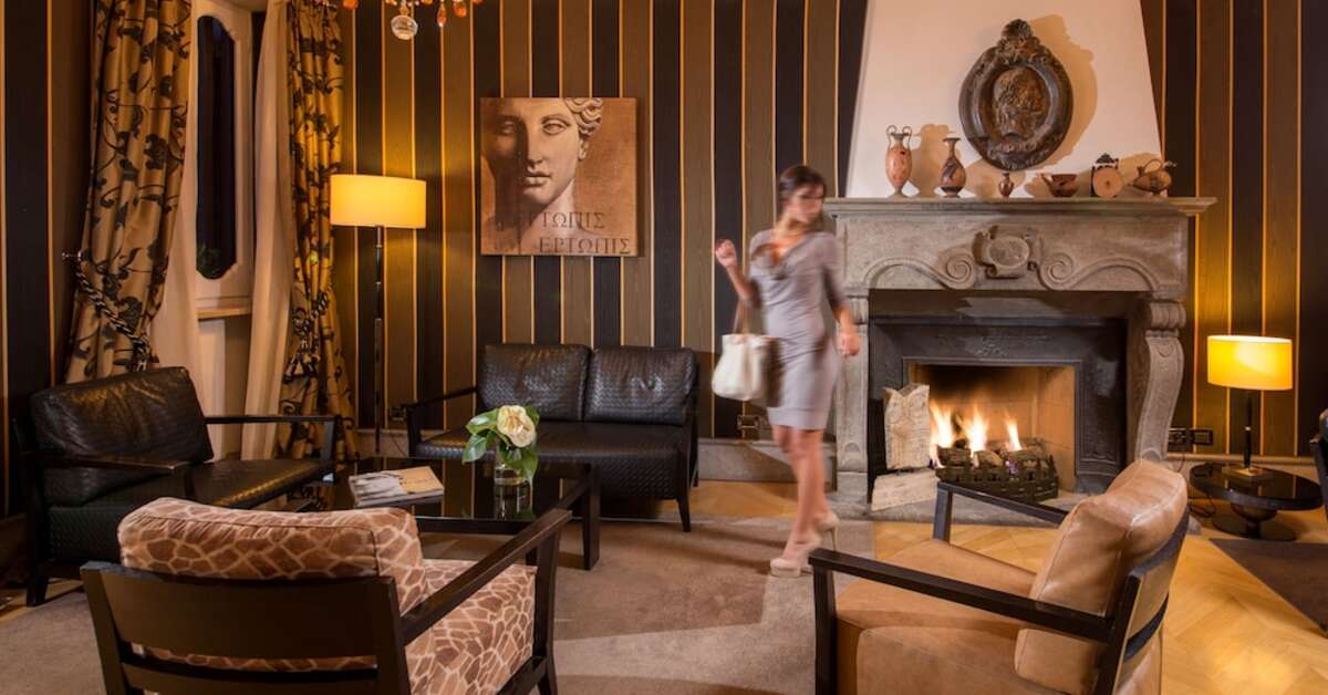 Een foto van het interieur van The Inn at the Roman Forum