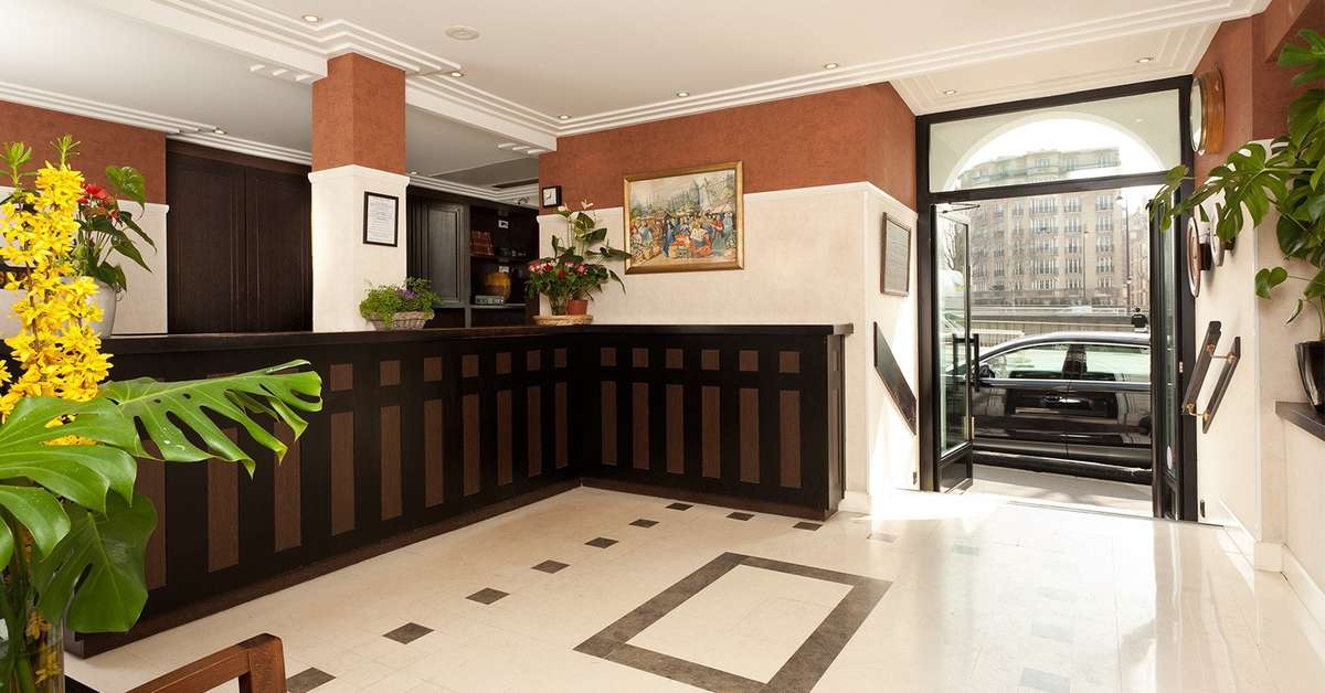 Een foto van het interieur van Hotel de la Jatte