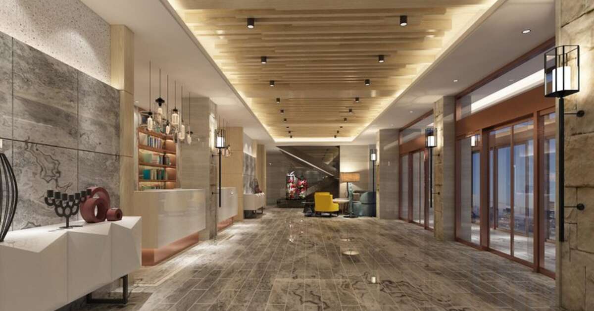 Een foto van het interieur van Side Square Hotel