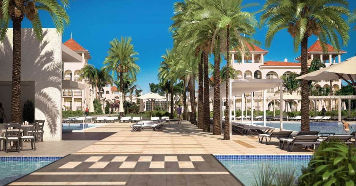 Een foto van het terras bij Riu Palace Mexico