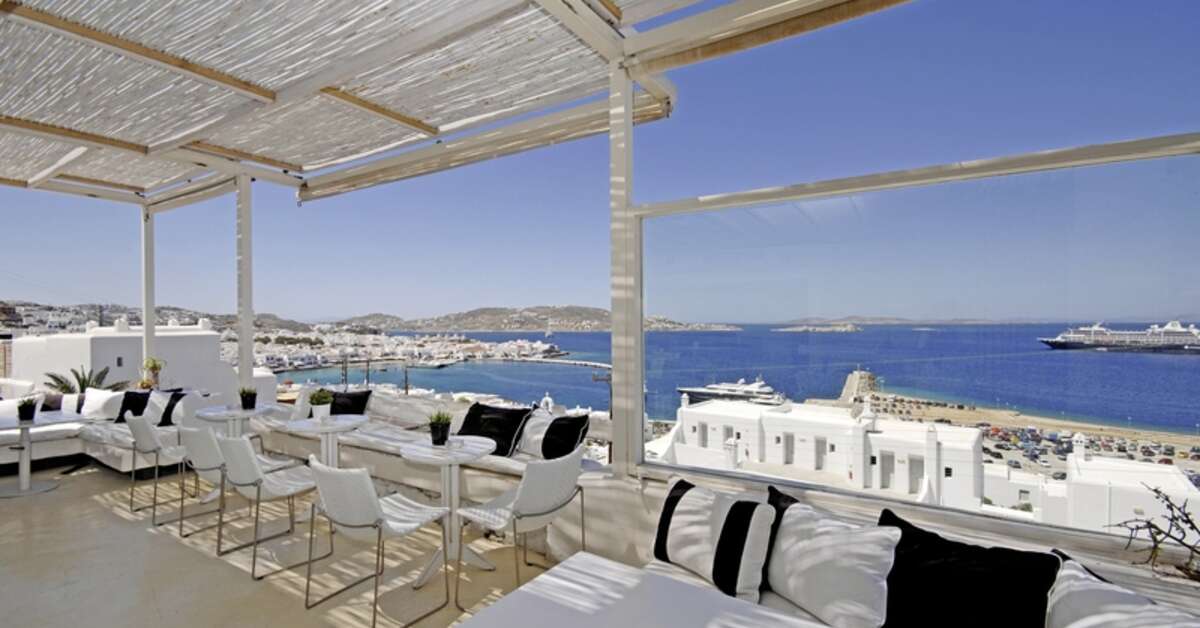 Een foto van het terras bij Mykonos View