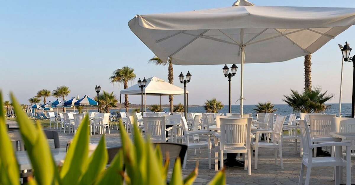 Ein Foto von der Terrasse im Kefalos Beach Tourist Village