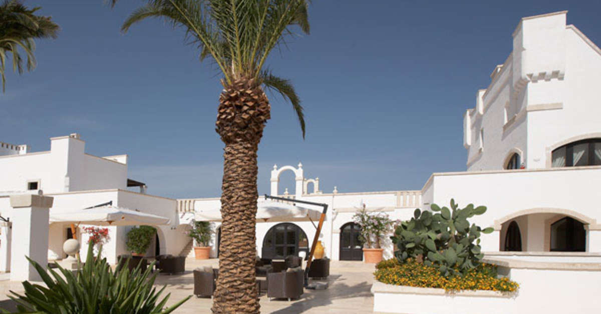 Een foto van het terras bij Borgobianco Resort & Spa