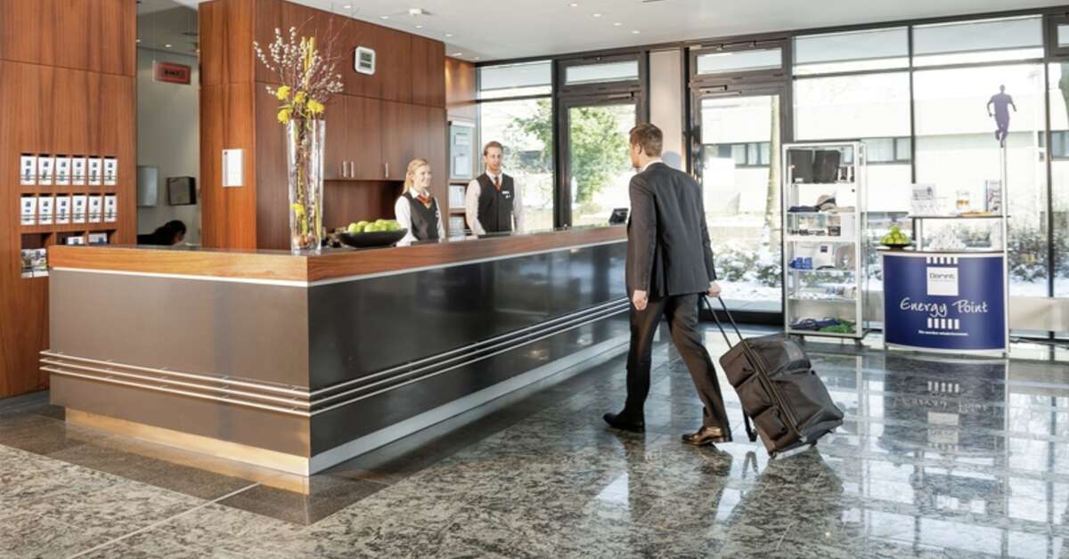 Een foto van het interieur van Hotel Dorint An der Kongresshalle Augsburg